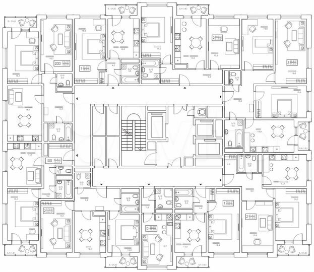 2-к. квартира, 69,2 м², 15/25 эт.