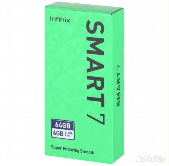 Смартфон Infinix smart7 3+3 64GB,2 nano SIM, black
