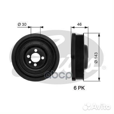 Шкив коленвала 7845-10052 TVD1040 Gates