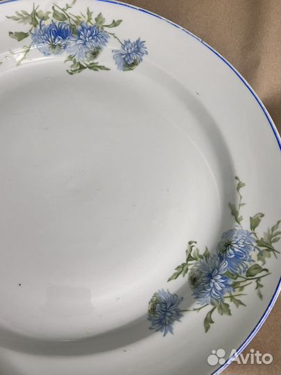 Дулево 1940 год огромное блюдо с хризантемами