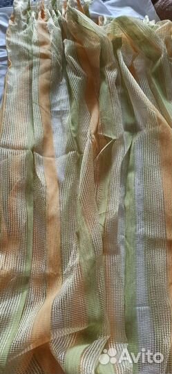 Тюль полосатая цветная