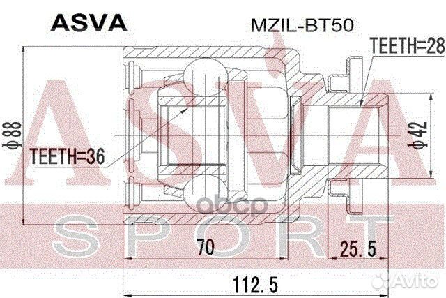 ШРУС внутренний перед лев mzil-BT50 mzilbt5