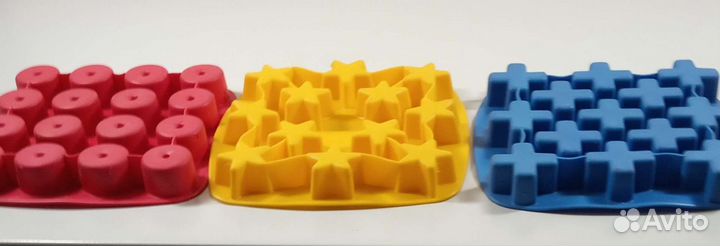 Формы для льда силиконовые, 3 шт. Новые