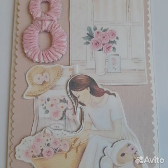 Открытка, 8 Марта, ручная работа, №31