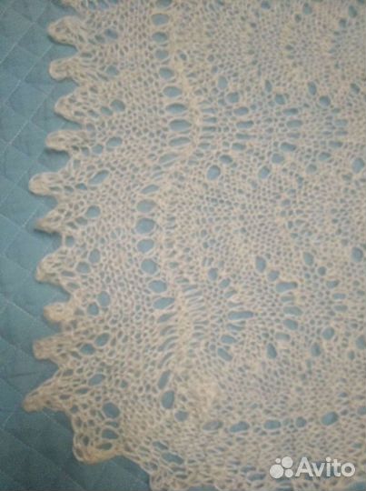 Шарф и перчатки пух ручная вязка