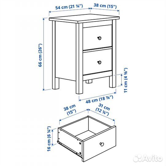 Тумба прикроватная IKEA хемнэс