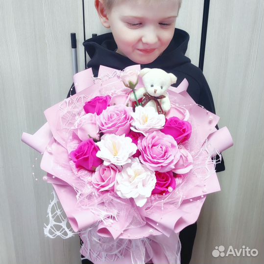 Мыльные розы, букет из мыльных роз