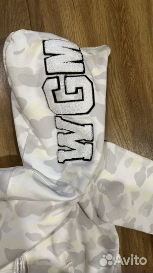 Зип худи Bape белая