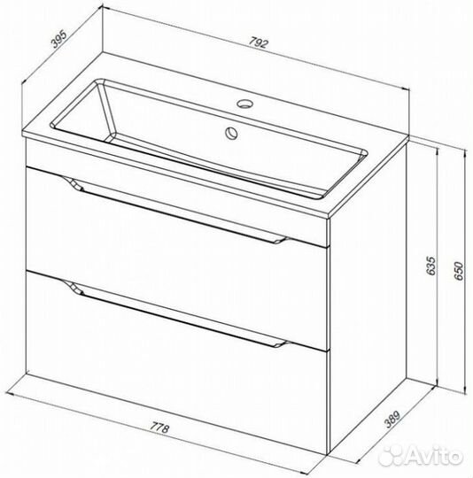 Мебель для ванной Aquanet Практика 80 маренго