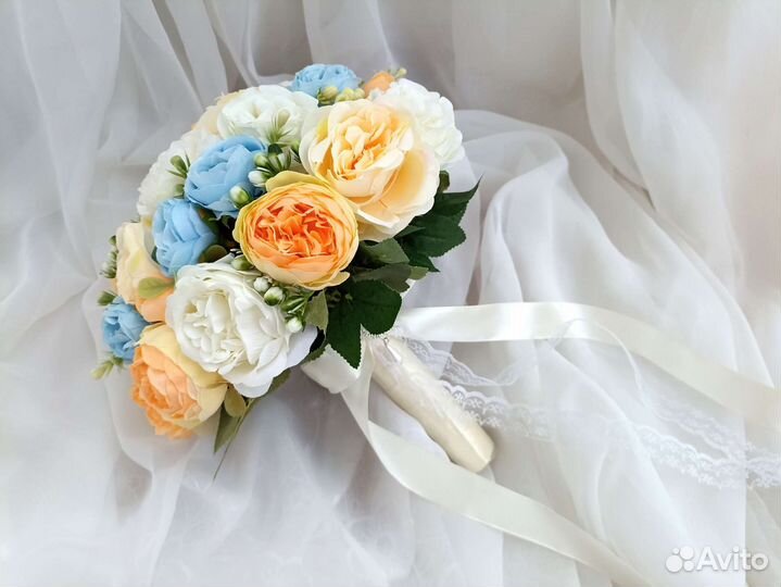 Свадебный букет невесты/дублер, бутоньерка