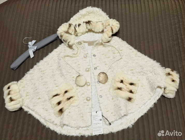 Зимняя накидка с мехом