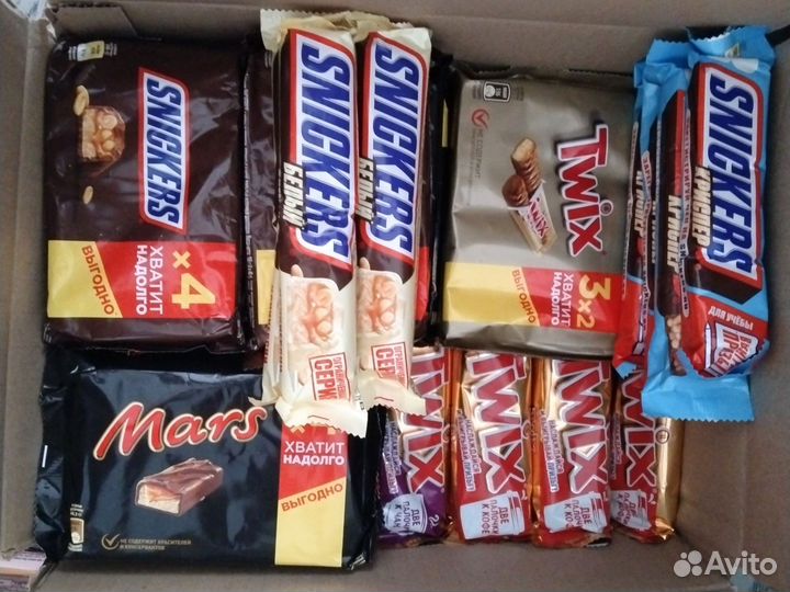 Батончики Mars Twix Snikers