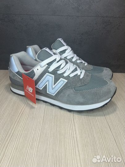 Кроссовки new balance 574 grey замш сетка 41-46