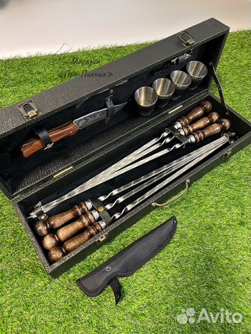 Набор шампуров в кейсе «Ворон-1» подарочный