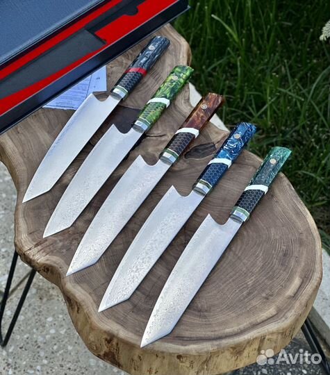 Кухонный шеф нож из дамасской стали