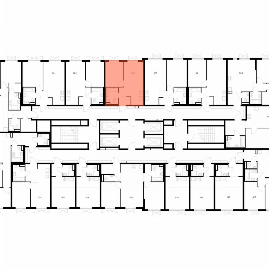 1-к. квартира, 32,1 м², 15/24 эт.