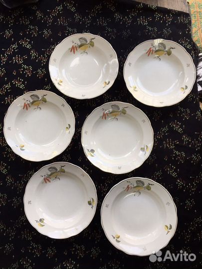 Сервиз столовый Дулево береза фарфор винтаж СССР