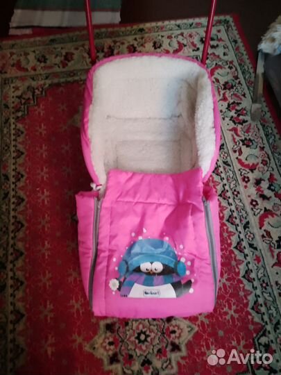 Детские санки коляска с колесами бу