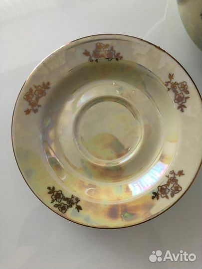 Сервиз кофейный Мадонна гдр и стаканы хрустальные