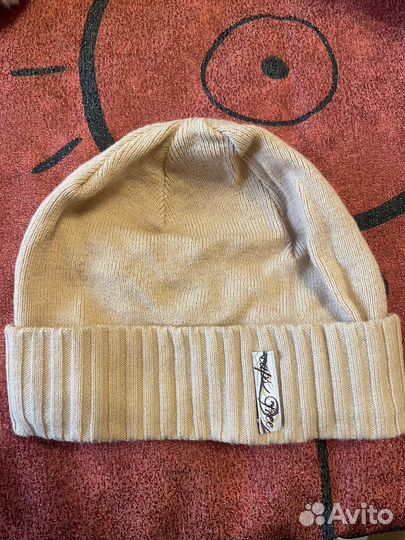 Шапка женская бежевая кремовая вязанная