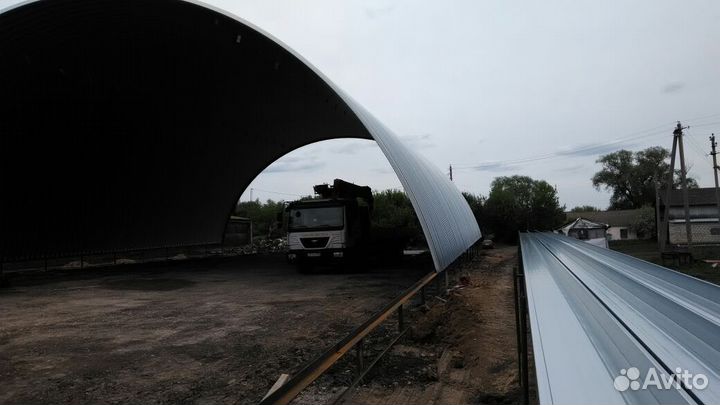 Строительство ангаров бескаркасных арочных