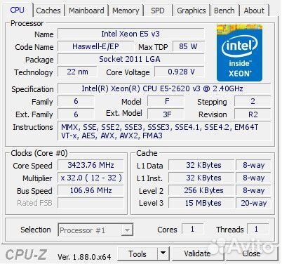 Процессор xeon 2620v3 2011v3 2620 v3