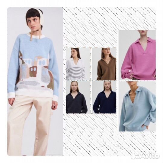 Aimclo Джемпер-поло свободного кроя, синий