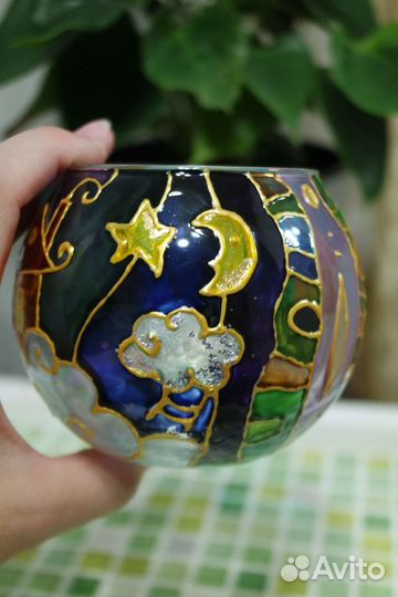 Подсвечник витражная роспись