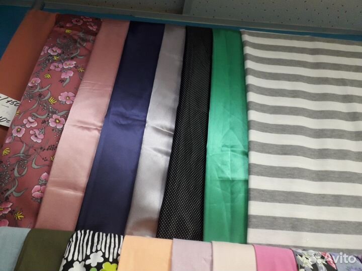 Ткани костюмные, атлас, лен с хлопком