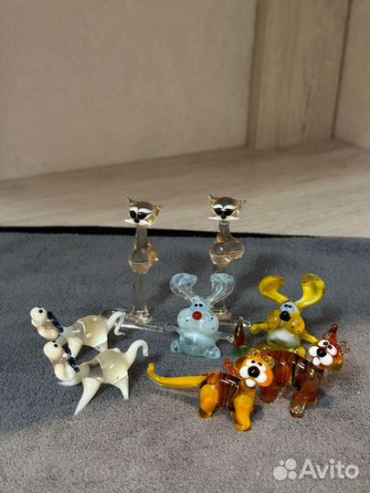 Стеклянные фигурки животных