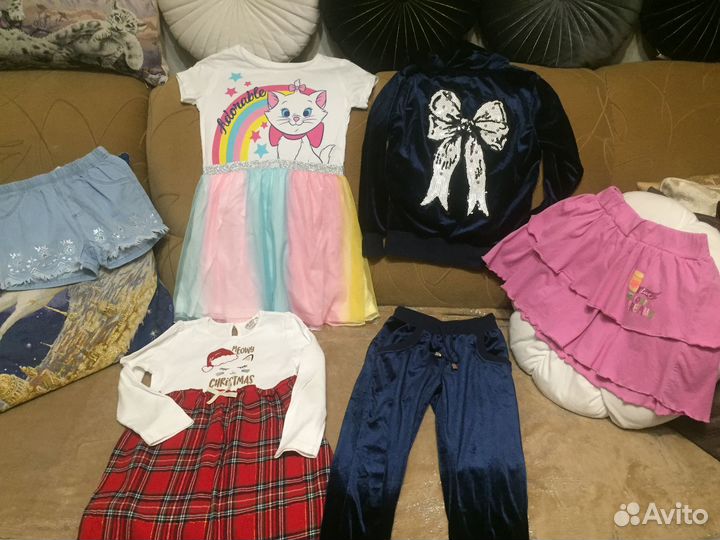 Одежда для девочки 110-116+Панама