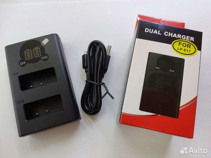 Зарядка для аккумулятора Canon LP-E17 двойная