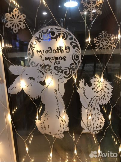 Новогодние украшения на окна (пластик пэт)