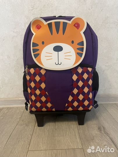 Детский рюкзак на колесах с выдвижной ручкой