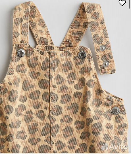Новый джинсовый леопардовый сарафан h&m 68 80