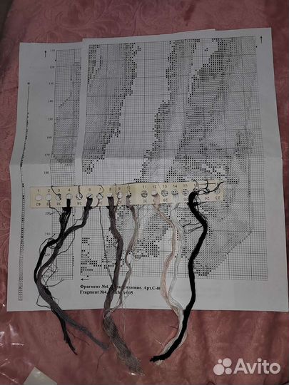 Остатки от набора для вышивки крестиком