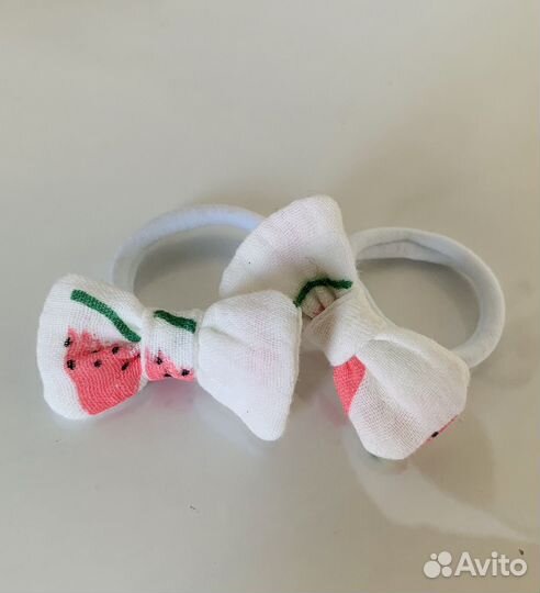 Резинка бантик для волос 2 шт из муслина