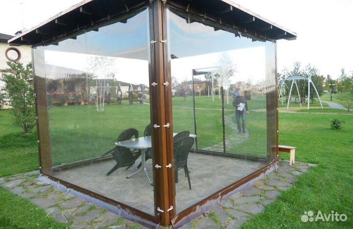 Мягкие окна для беседки пвх шторы