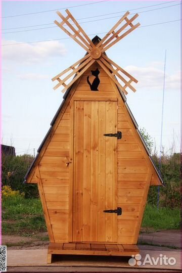 Уличный туалет деревянный SUN335