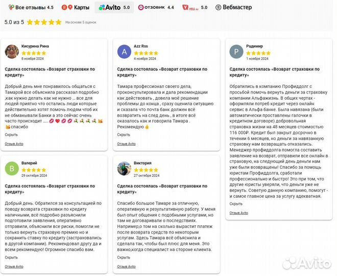 Возврат страховки по кредиту