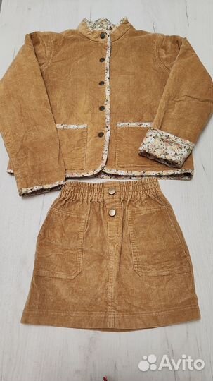 Детская телогрейка/ фуфайка и юбочка из вельвета