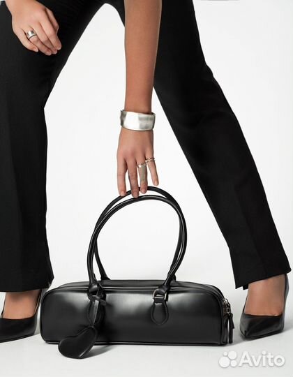 Сумка такса багет черная женская