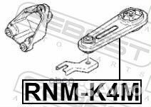 Подушка двигателя задняя rnmk4M Febest