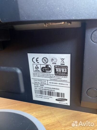 Монитор Samsung 940n, 19 дюймов, 1280*1024