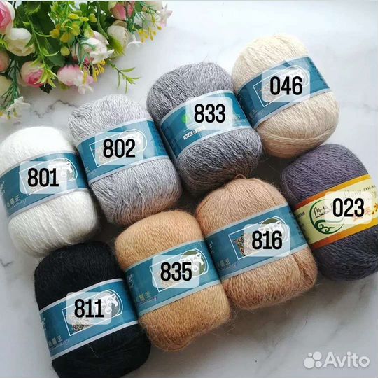 Пряжа Пух Норки, люрекс