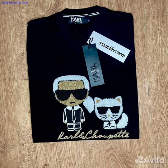 Футболка Karl Lagerfeld черная S XL XXL (Арт.18245)