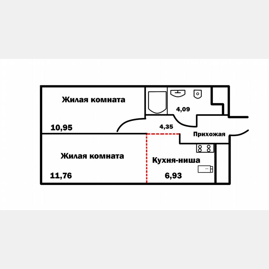 1-к. квартира, 38,1 м², 15/17 эт.
