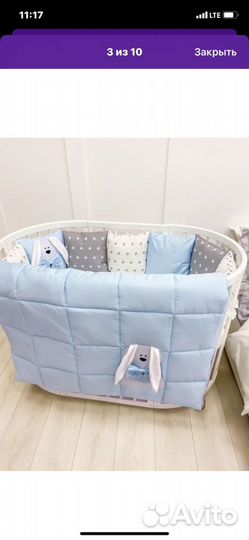 Бортики и одеяло в кроватку