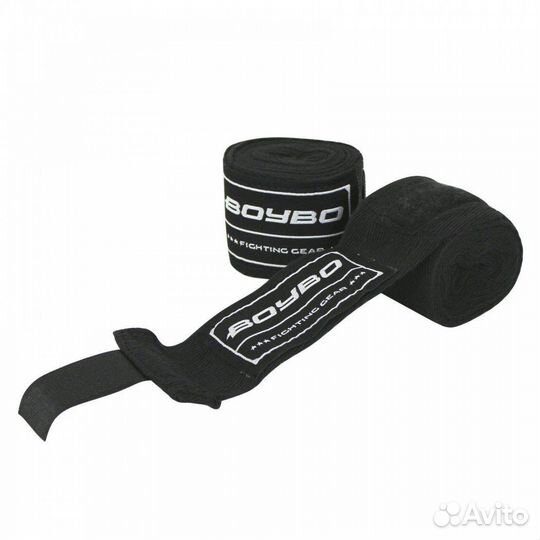 Бинт бокс. BoyBo хлопок-эластан черный 4.5м