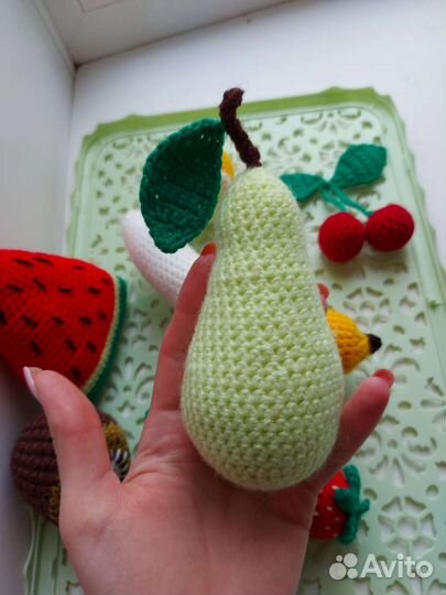 Игрушки для детей вязаные фрукты